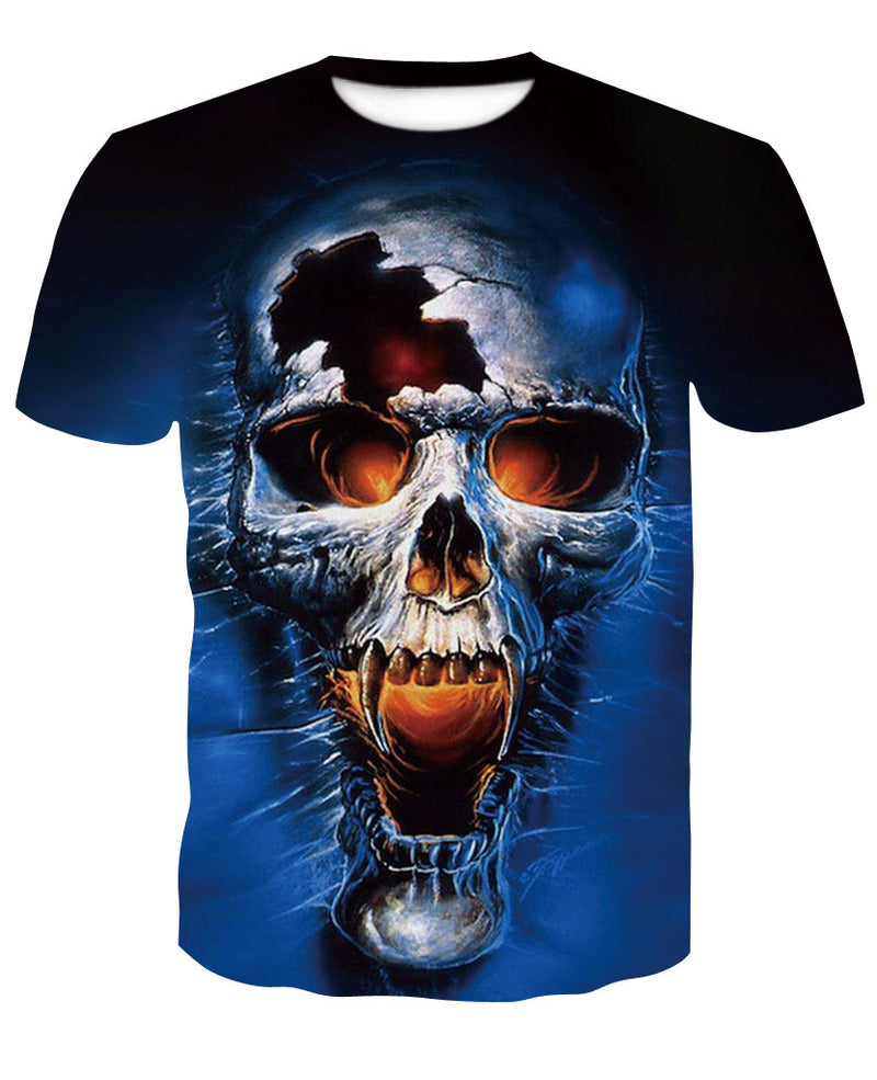 Skull T Shirt Skull Printed round Neck