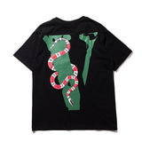 Vlone Snake T Shirt Printed Large V Short Sleeve T-Shirt Men'S Loose