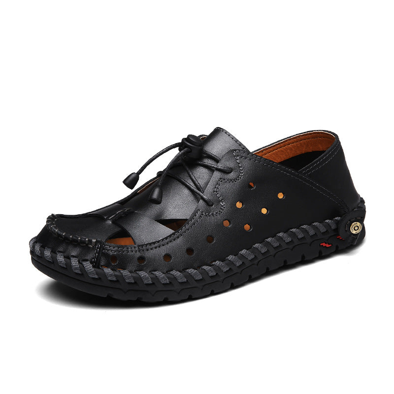 Men Sandals Summer Sandals Breathable Outdoor Closed Toe Beach Casual Shoes Cowhide Men's Shoes Foreign Trade Supply