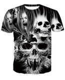 Skull T Shirt Skull Printed round Neck