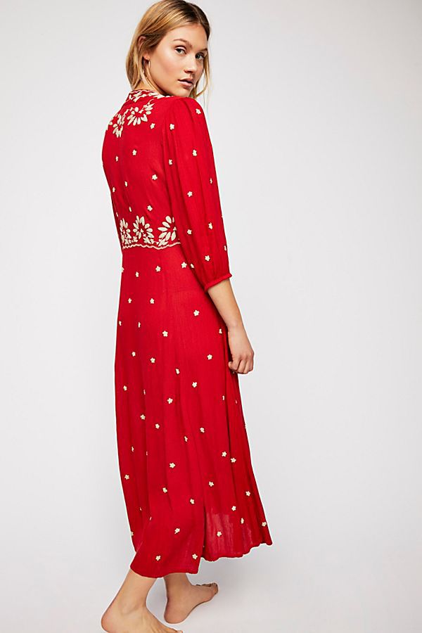 Beth Dutton Bohemian Dress Winter Autumn Maxi Dresses V-neck Sexy Embroidered Pepper