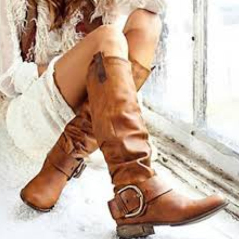 Beth Dutton Shoes Women's Boots Large Size Long Boots Chunky Heel