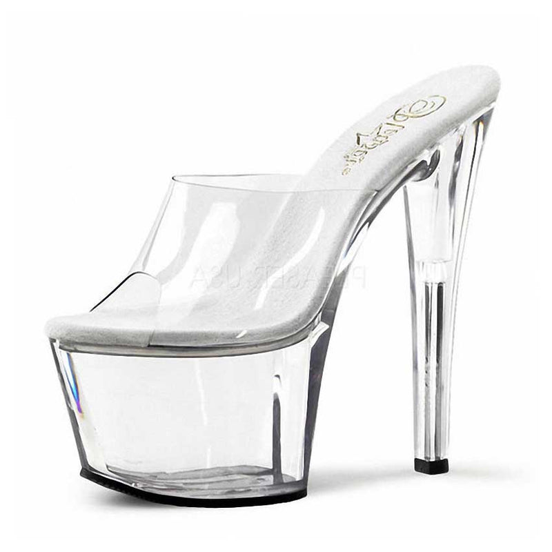 Clear Hearts 17cm Pole Dance Super High Heel Slippers Catwalk