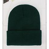 Red Beanie Hat Solid Color Winter Hat Warm Knitted Hat Men