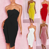 Maxi Burgundy Dress Formal Lady Sexy Dress Wipe Backpack Hip Dress