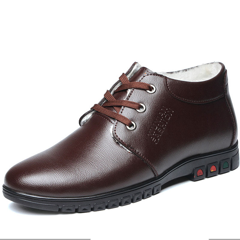 Men's Boots Work Boot Men Casual Hiking Boots Men's Shoes Business Leisure Velvet Warm Cotton Shoes