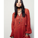 Beth Dutton Bohemian Dress Summer Spring Midi Dress Spring and Autumn Embroidery Maxi Dress