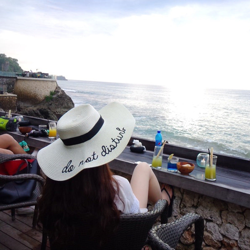 Straw Hat Beach Sunlight Blocker for Summer Travel Cap