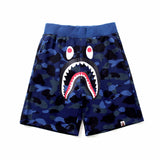 Bathing Ape Shorts Men's Shark Head Camouflage Elastic Waist Fifth Pants Middle Pants Casual Shorts