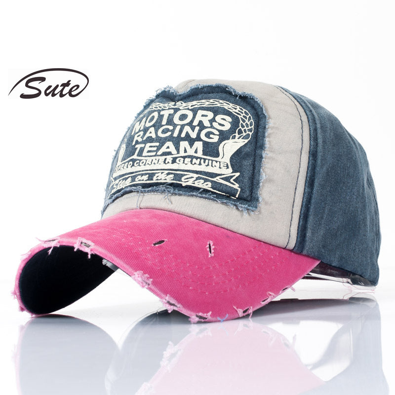 Ball Caps Color Matching Baseball Cap Coating Outdoor Sun Hat Washed 100% Cotton Hat