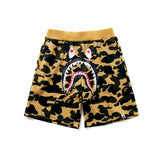 Bathing Ape Shorts Men's Shark Head Camouflage Elastic Waist Fifth Pants Middle Pants Casual Shorts