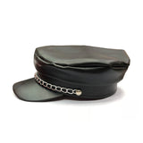 Captains Hat Black Flat Short-Brimmed Hat Men and Women Retro