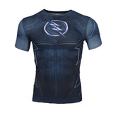 Skull T Shirt Superman Short Sleeve T-shirt Captain America Sports Tights Men's Fitness