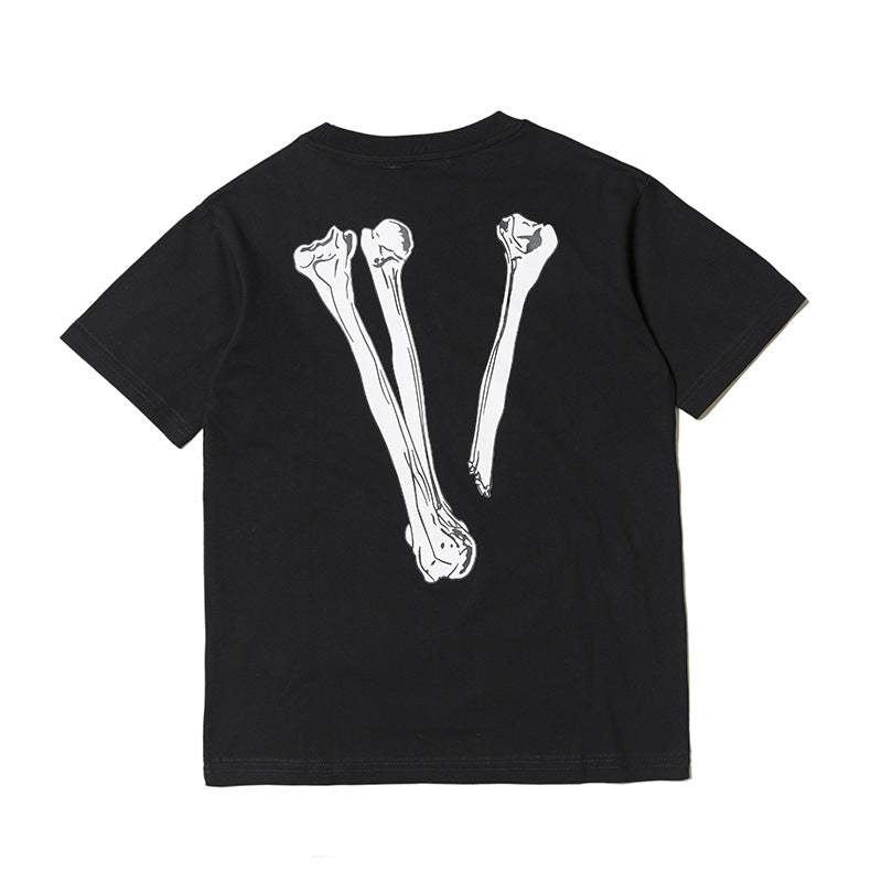 Skull Apparel Big V Skull Head Halloween Black, Short Sleeve