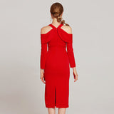 Long Sleeve Burgundy Dress Formal Autumn and Winter Party Dress Dress
