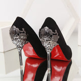 Red Bottom Heels Spring Silver High Heels Stiletto Heel Women's Bridal Wedding Shoes