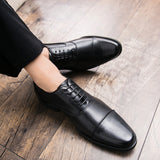 Men's Dress Shoes Classic Leather Oxfords Casual Cushioned Loafer Men's Formal Wear plus Size Summer