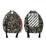 Off White Jacket Black Arrow Print Cardigan Zipper Hoodie Coat Owt