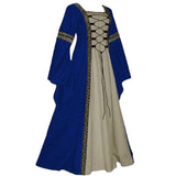 Betty Draper Valentine's Day Dress Long Sleeve Flared Sleeves Lace-up Long Dress