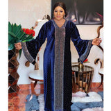 African Women's Wear Muslim Flare Sleeve Robe Dress African Dashiki Ankara Styles Dress