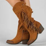 Beth Dutton Shoes Winter Belt Buckle Tassel Boots Boots