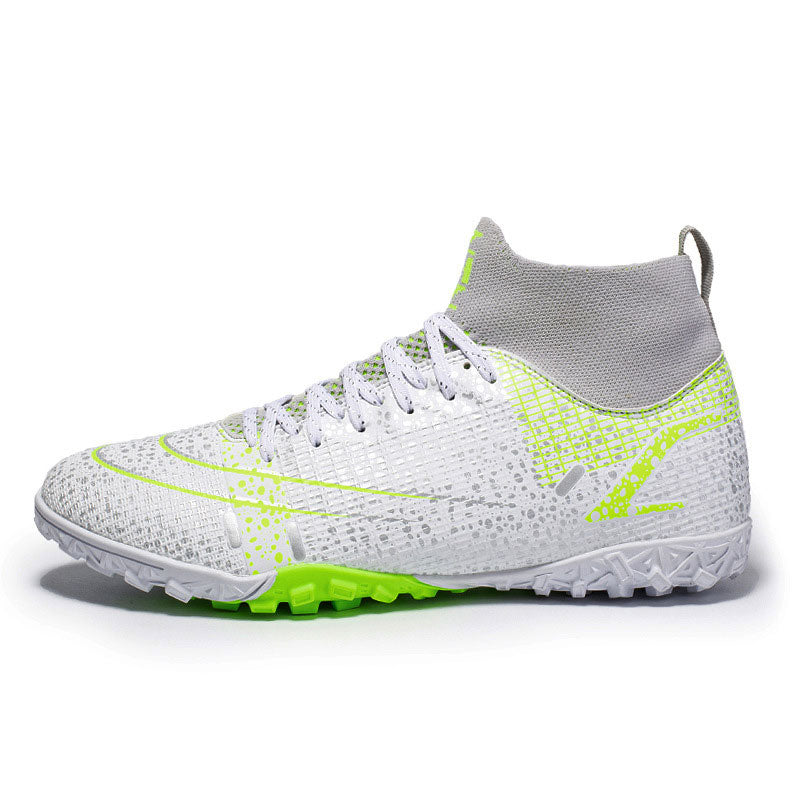 Football Shoes Soccer Shoes Men's Flying Woven High-Top Rubber Broken Nail Training Sole Sneakers
