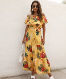 Nine Britton Dress Printed off-Neck Ruffled