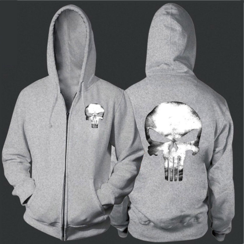 Skull Apparel Skull Zipper Sweater Fleece Padded Coat Cardigan