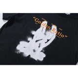 Off White T Shirt Spring/Summer Graffiti Short Sleeve Ow Hand Spray Arrow Print Tshirt Cotton Owt
