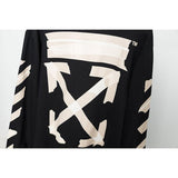 Off White Hoodie With Arrow Print Arrow Plus Size Casual And Comfortable Cotton Men'S Clothing Owt
