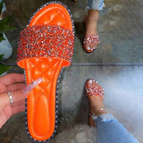 Women Open Toe Sandals Flats Summer Beach Sexy Breathable One-Line Sandals for Women