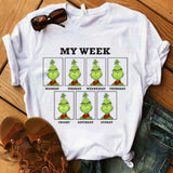 Men And Women Grinch Shirt Christmas Grinch Printed Round Neck T-shirt
