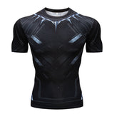 Skull T Shirt Superman Short Sleeve T-shirt Captain America Sports Tights Men's Fitness