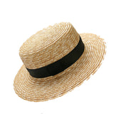 Straw Hat Men Women Summer Hat Wide Brim Flat-Top Cap Straw Hat