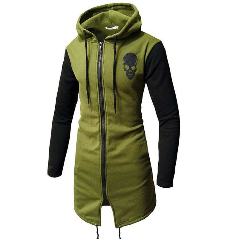 Skull Apparel Mid-Length Skull Print Coat