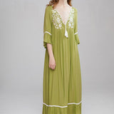 Beth Dutton Bohemian Dress Winter Autumn Maxi Dresses Embroidery Tassel Dress Maxi Dress