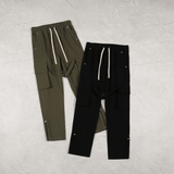 Askyurself Pant Loose Casual Straight-Leg Drawstring Overalls Trousers