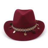 Black Cowboy Hat Western Cowboy Woolen Hat