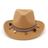 Black Cowboy Hat Western Cowboy Woolen Hat