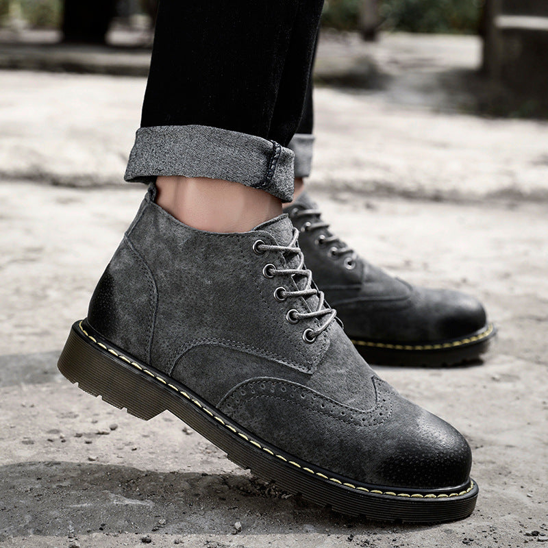 Men's Boots Work Boot Men Casual Hiking Boots Winter Vintage Martin Boots Casual plus Size British Men's Boots