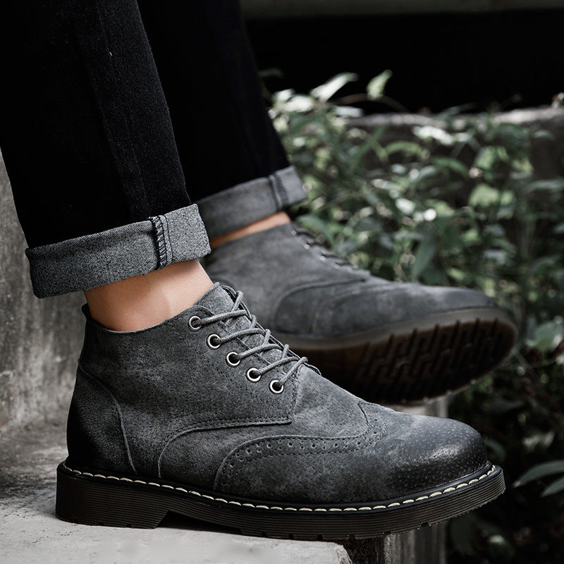 Men's Boots Work Boot Men Casual Hiking Boots Winter Vintage Martin Boots Casual plus Size British Men's Boots