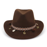 Black Cowboy Hat Western Cowboy Woolen Hat