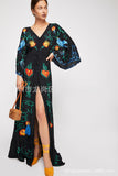 Beth Dutton Bohemian Dress Embroidery Hollow Tassel V-neck Vintage