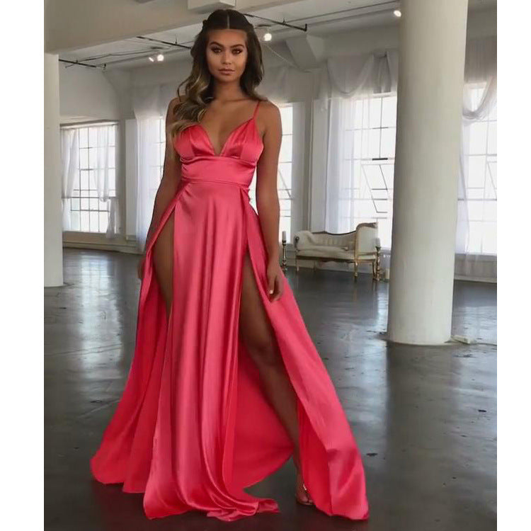 Taffeta Dress Satin Sexy Corset Evening Dress Suspender Dress