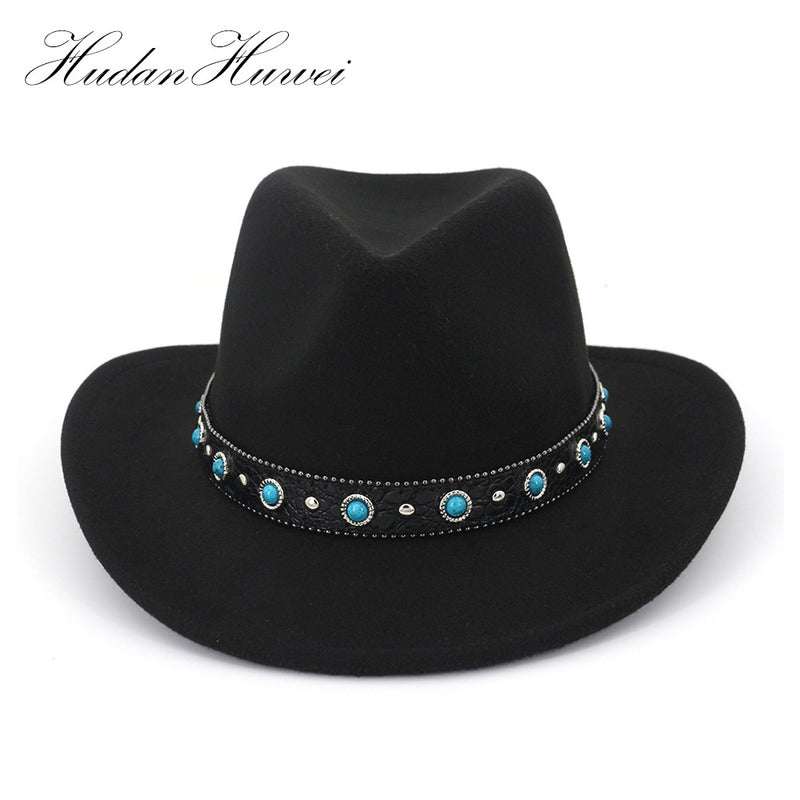 Black Cowboy Hat Men and Women Couple Hat Fedora Hat