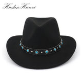 Black Cowboy Hat Men and Women Couple Hat Fedora Hat
