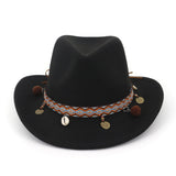 Black Cowboy Hat Western Cowboy Woolen Hat