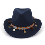 Black Cowboy Hat Western Cowboy Woolen Hat