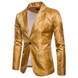 Men Prom Outfits Palace-Style Dark Pattern Road One Button with Slim Fit