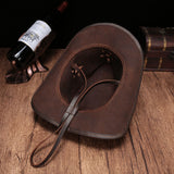 Black Cowboy Hat Personalized Handmade Hat Genuine Leather Travel  Leisure Travel Hat PU